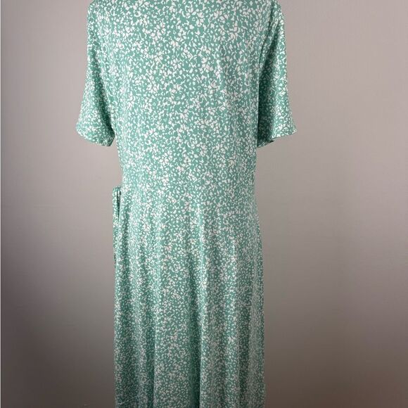 Lands' End Women’s Large Vneck Wrap Midi length Patterned Dress cotton - Picture 7 of 14